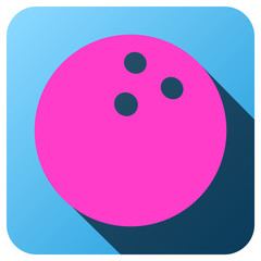 Fototapeta premium Sport icon with bowling ball in flat style. Vector illustration.