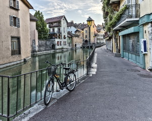 Fototapeta premium Street in Annecy old city, France, HDR