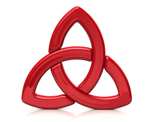 Red celtic triquetra sign