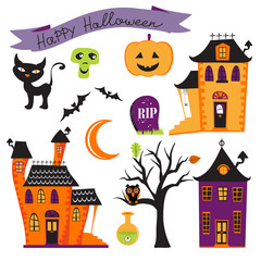 Cute halloween elements collection