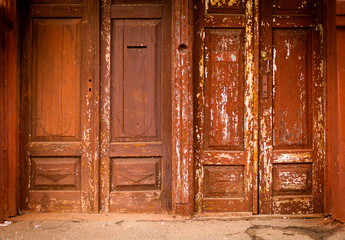 The old vintage wooden doors