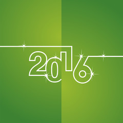 White line 2016 green background vector