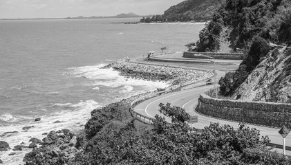 curve road with sea view