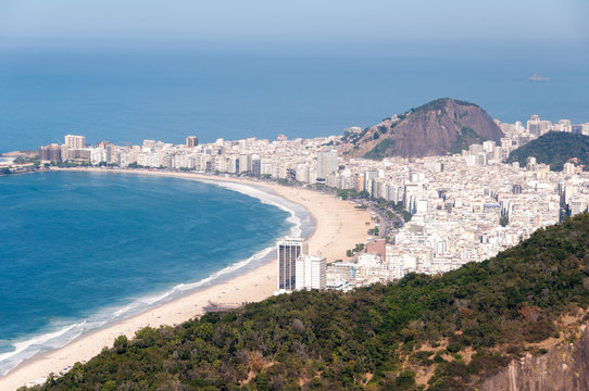 View of the Copacabana Beach from the Sugarloaf Mountain