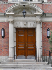 double front door with classical style entrance