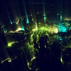 Abstract shapes made of fractal textures.