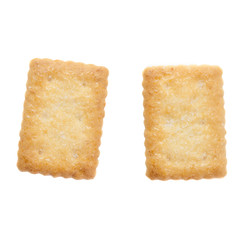 Piece of mini coconut biscuit isolated on white background
