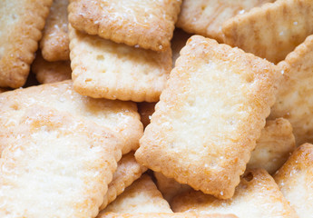 Close - up Stack of Mini coconut biscuit