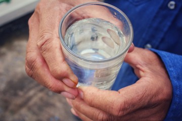 Drink water with hand