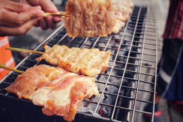 Bar-B-Q or BBQ grill of meat