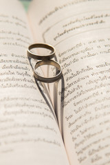 Two ring on a book font THAI.