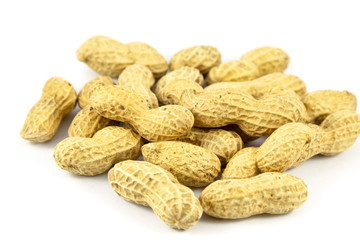 dried peanut on white background