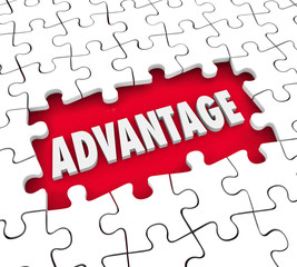 Fototapeta premium Advantage Puzzle Piece Hole Competitive Edge Handicap Leadership