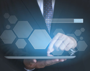 touch- tablet in hands