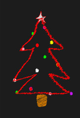 Fototapeta na wymiar Scribble Christmas Tree