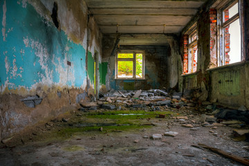 Fototapeta na wymiar .Inside of old abandoned building