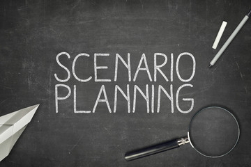 Scenario planning concept on blackboard
