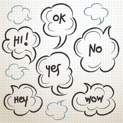 Sketchy Speech Bubbles Set : Vector Illustration