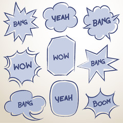 Sketchy Speech Bubbles Set : Vector Illustration