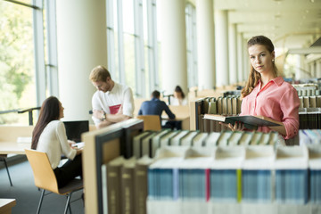 Young woman in the library
