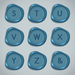 Set of Wax Seal: Alphabet Set : Vector Illustration 