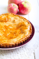 Apple filling shortcrust pastry cake