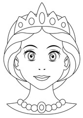 Cartoon woman - face - illustration for the children