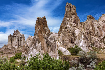 Fototapeta na wymiar Goreme open air museum, Cappadocia, Turkey.Volcanic rock 