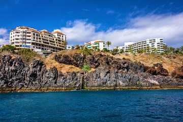 Fototapeta na wymiar Madeira island, Portugal. Seafront hotels of Funchal.