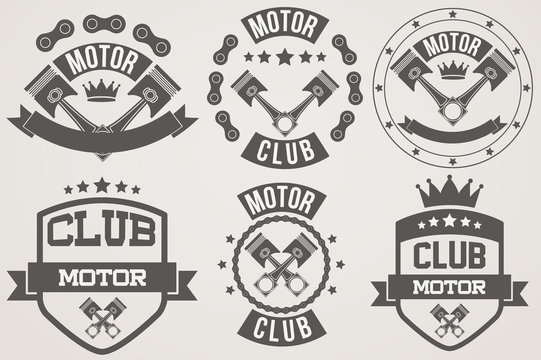 Set of Vintage Motor Club Signs and Label