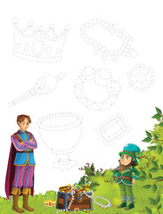 Cartoon page with task for kids - connecting dots © honeyflavour