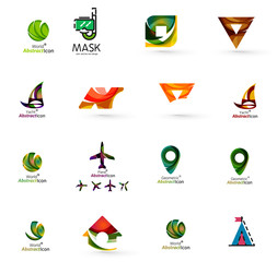 Set of abstract travel logo icons. Business, app or internet web