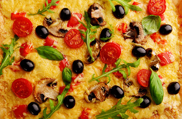 Delicious homemade pizza close-up