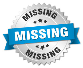 missing 3d silver badge with blue ribbon