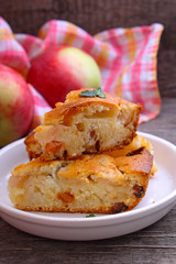 homemade muffins with apples and raisins