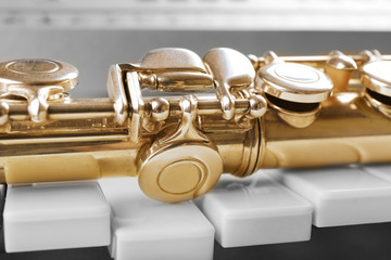 Obraz premium Flute and piano close up