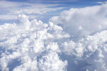 Skyline View above the Clouds from air plane.