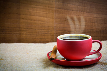 Espresso coffee cup on the table 