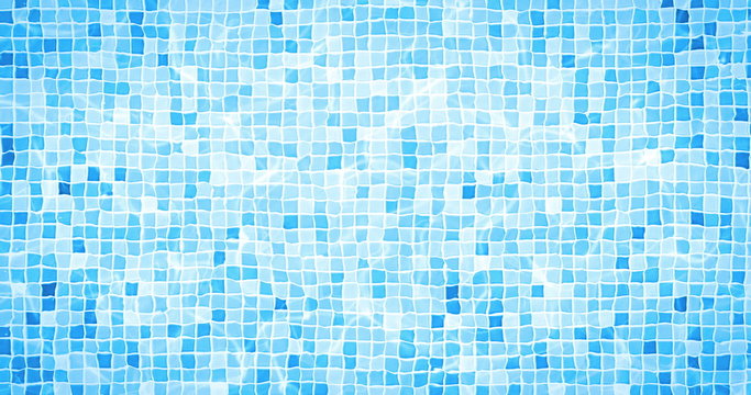 digital animation of swimming pool bottom caustics ripple and flow with waves movement  background, loop seamless. 4K and 1080 resolution