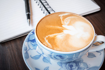 cappuccino cup on the table 