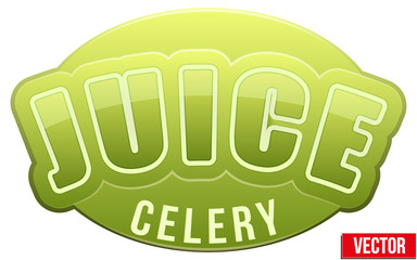 Label for celery juice. Bright premium design. Vector
