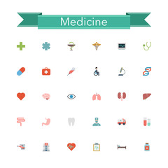 Obraz premium Medicine Flat Icons