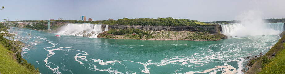American and Canadian Niagara Falls and Bridal Veil Falls form Ontario Canada