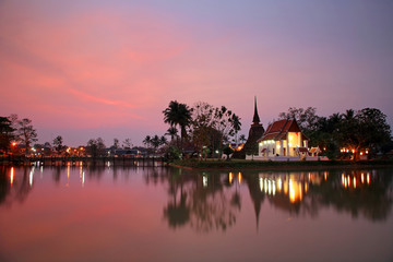 Fototapeta premium Landscape of ancient city in Sukhothai, Thailand