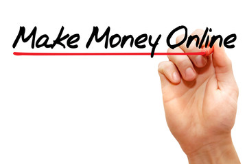 Hand writing Make Money Online with marker, business concept