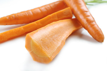 Sliced carrot isolated on white