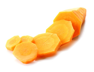 Sliced carrot isolated on white