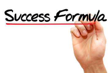 Hand writing Success Formula with marker, business concept
