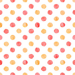 Seamless watercolor dots pattern