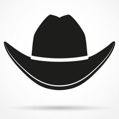 Silhouette symbol of  cowboy hat. Vector Illustration
